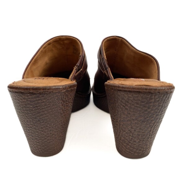 Børn Dark Brown Heeled Slip On Braided Acents Clog Mule Size 8 - Picture 8 of 13